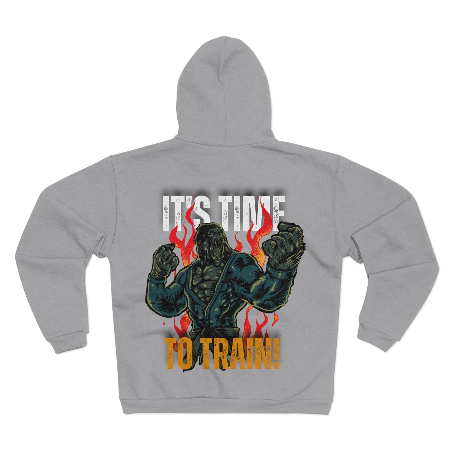 Unisex Zip Sweatshirt - "It’s Time to Train!" Motivational Gym Hoodie