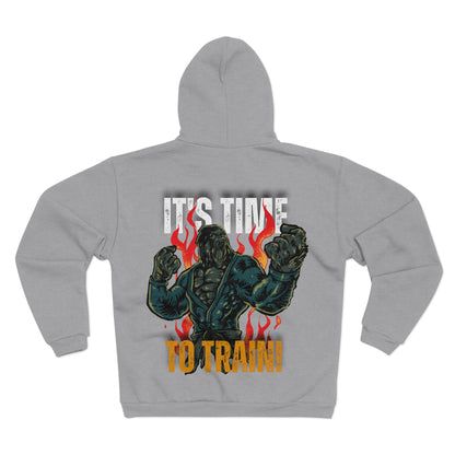 Unisex Zip Sweatshirt - "It’s Time to Train!" Motivational Gym Hoodie