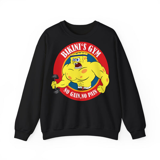 Bikini's Gym No Gain No Pain Unisex Heavy Blend™ Crewneck Sweatshirt | Fitness Apparel