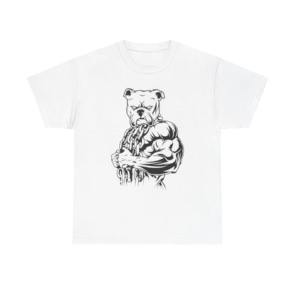 Muscle Dog Graphic Tee - Unisex Heavy Cotton T-Shirt for Dog Lovers