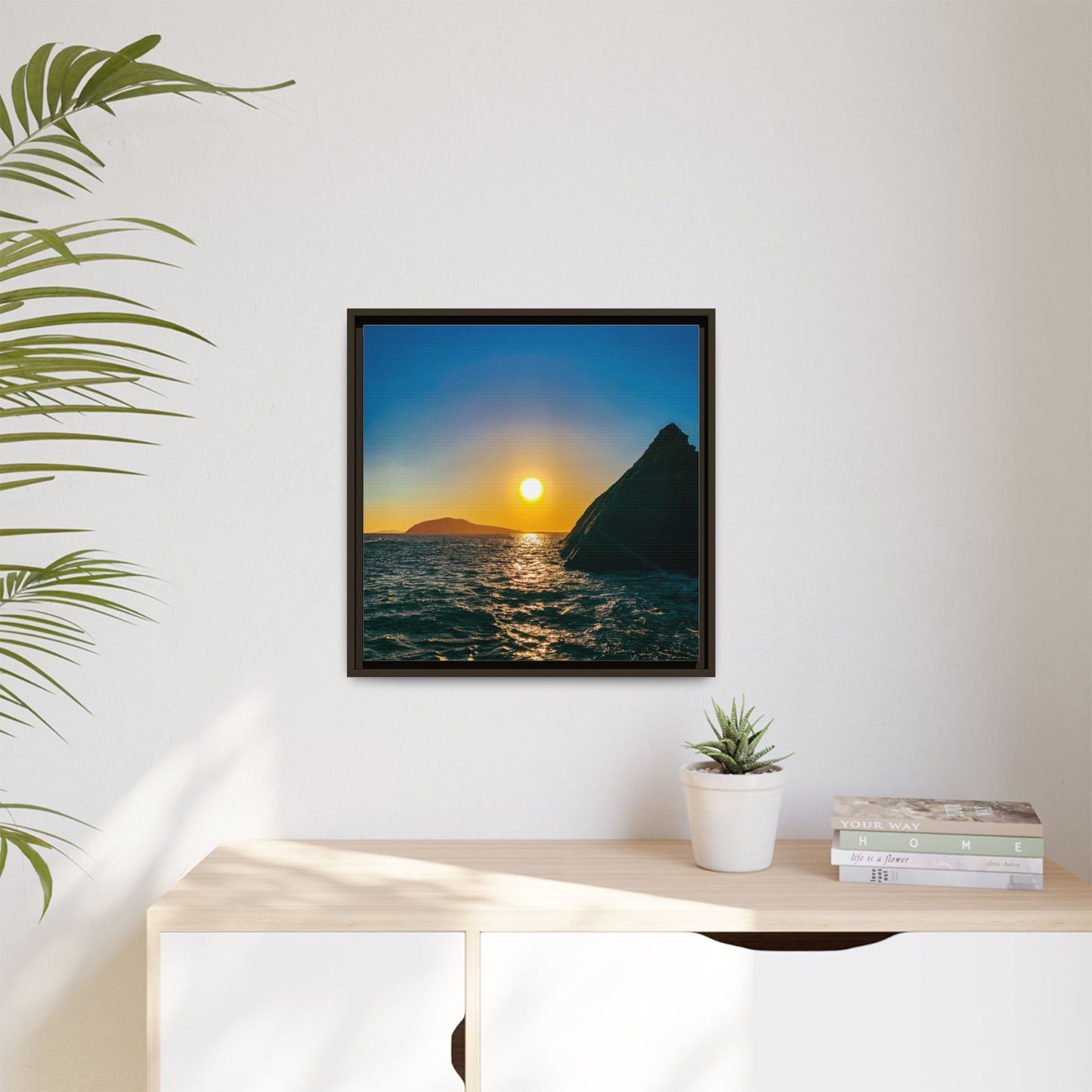 Dunquin Pier Sunset Matte Canvas, Framed (Multi-color)