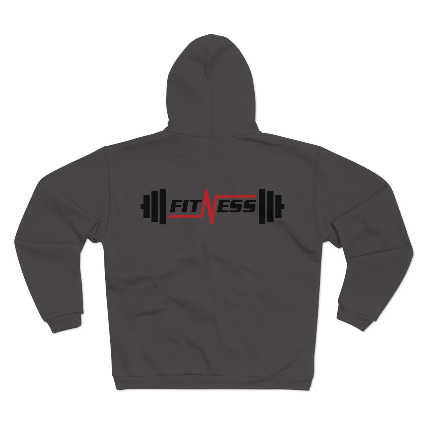 Fitness Themed Unisex Hooded Zip Sweatshirt - Gym Motivation Apparel