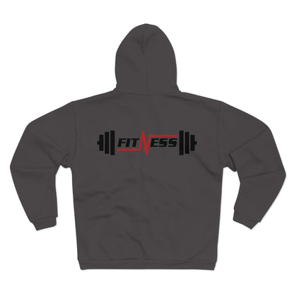 Fitness Themed Unisex Hooded Zip Sweatshirt - Gym Motivation Apparel