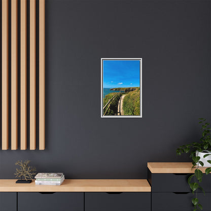 Cliff Trail Ballybunion Matte Canvas, Framed (Multi-color)