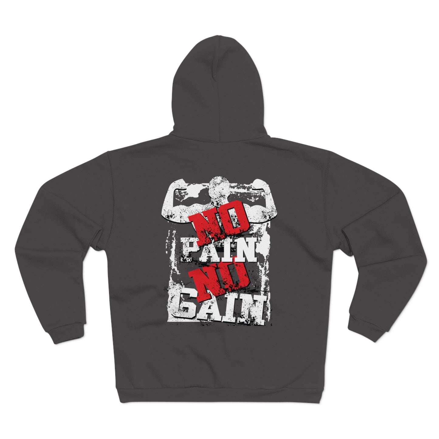 No Pain No Gain Unisex Hooded Zip Sweatshirt - Perfect for Gym Enthusiasts