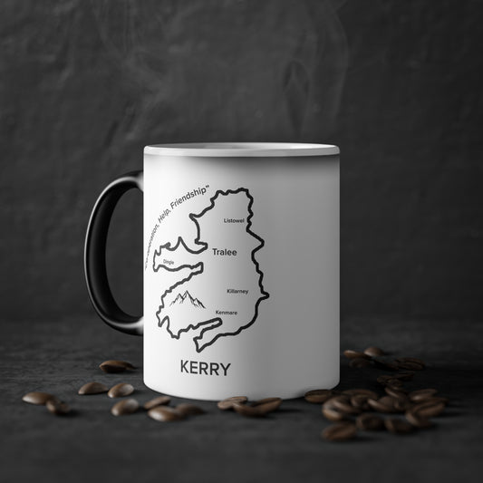 Kerry Magic Mug: Color - Changing Coffee Cup with Artistic Map Design