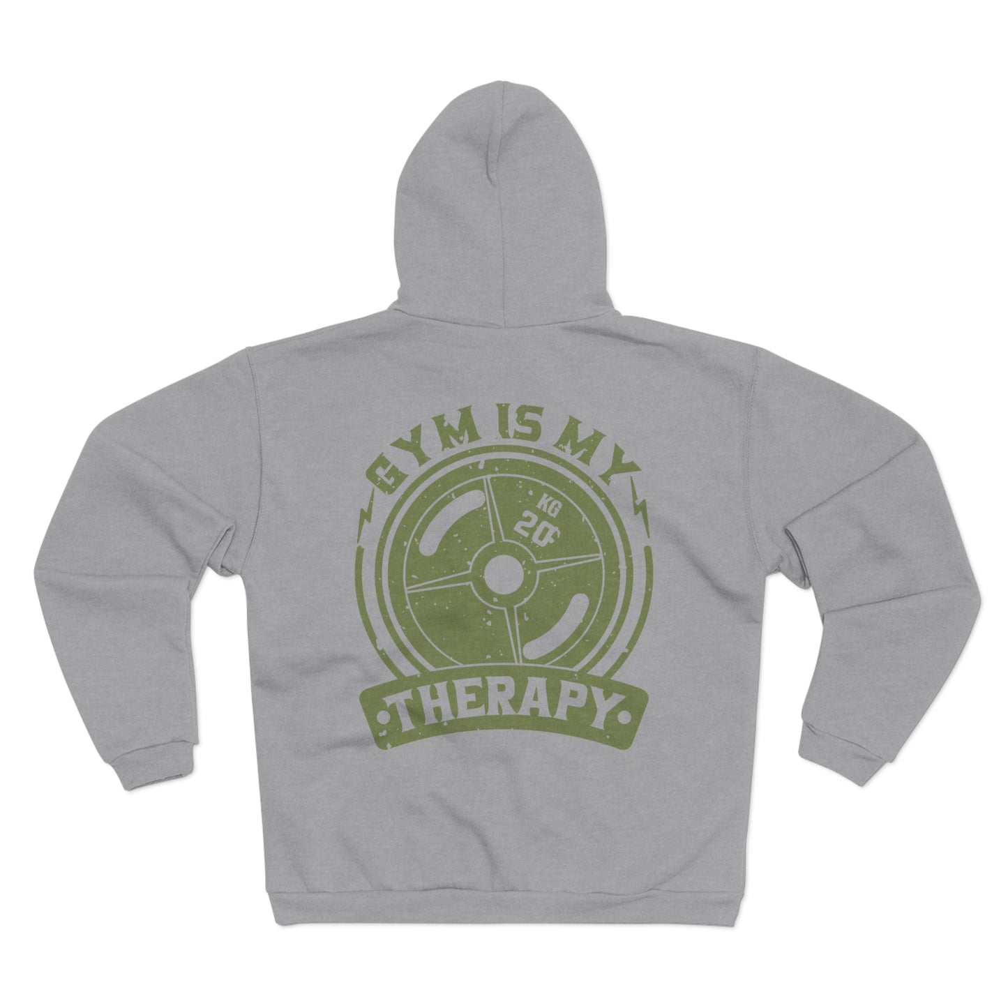Gym Is My Therapy Unisex Hooded Zip Sweatshirt - Fitness Motivational Apparel