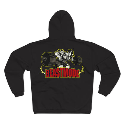 Beast Mode Unisex Hooded Zip Sweatshirt - Perfect for Gym Enthusiasts