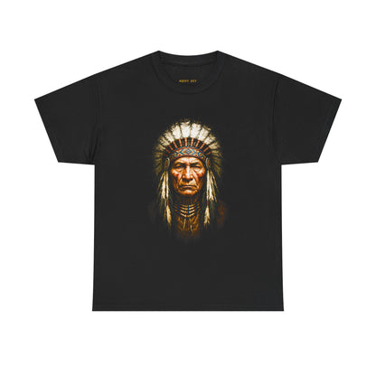 Native Chief Portrait T-Shirt — Vintage Native American Headdress Tee