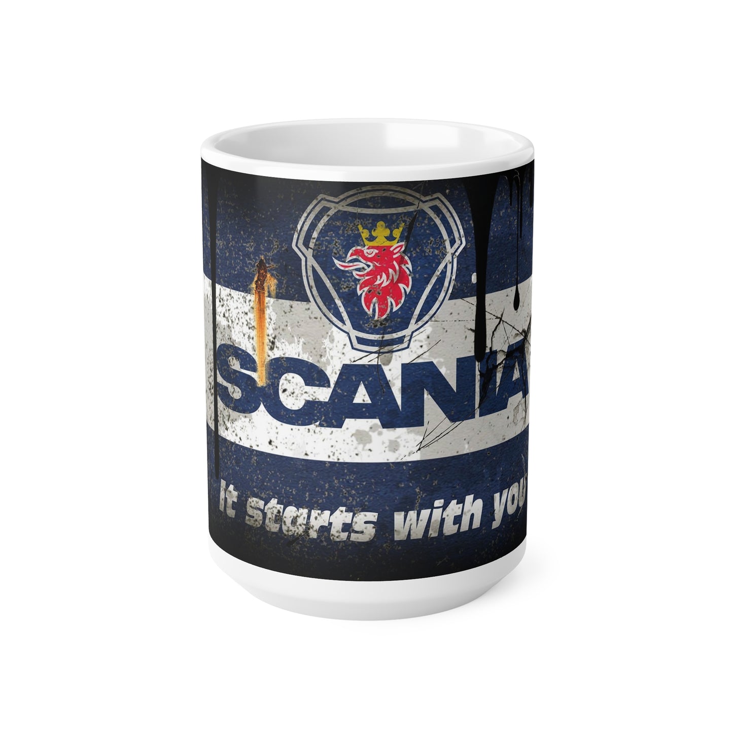 Rustic Scania Ceramic Coffee Cup - 11oz & 15oz - Perfect for Motor Enthusiasts