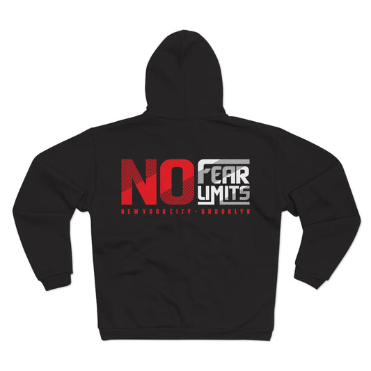 Unisex Hooded Zip Sweatshirt - 'No Fear Limits' Inspirational Jacket