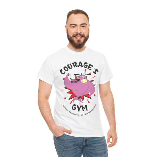 Courage's Gym Mom T-Shirt – Fun Unisex Heavy Cotton Tee White