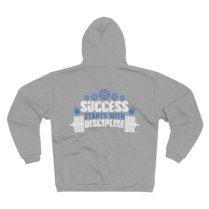 Unisex Hooded Zip Sweatshirt - Success Starts with Discipline