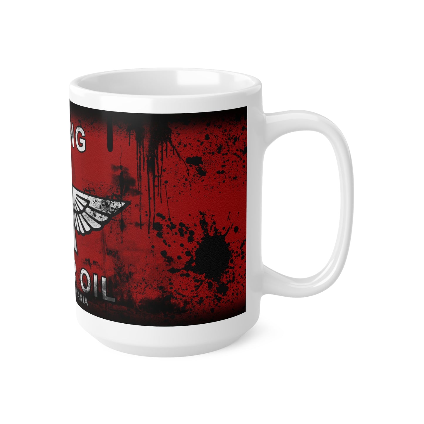 Vintage Flying Motor Oil Coffee Mug - 11oz & 15oz Ceramic Cups