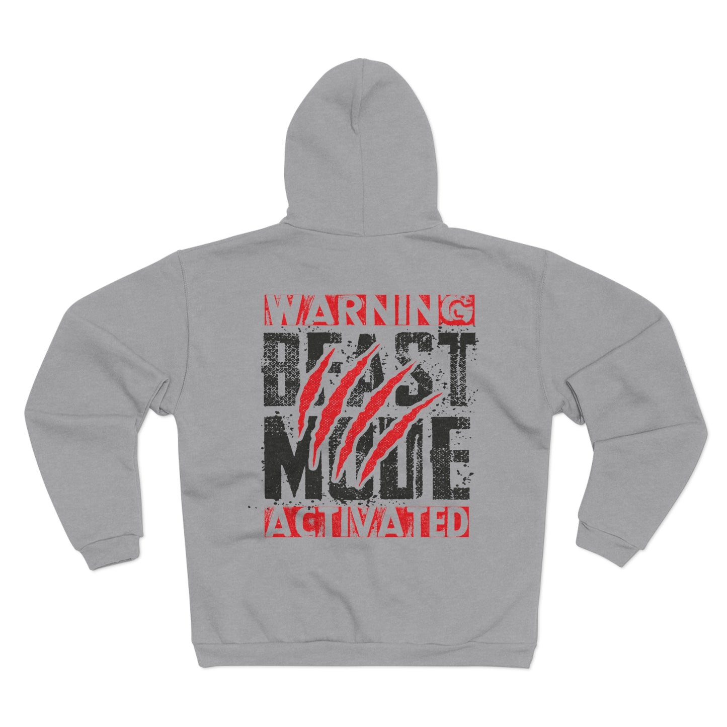 Warning: Beast Mode Activated Unisex Hooded Zip Sweatshirt