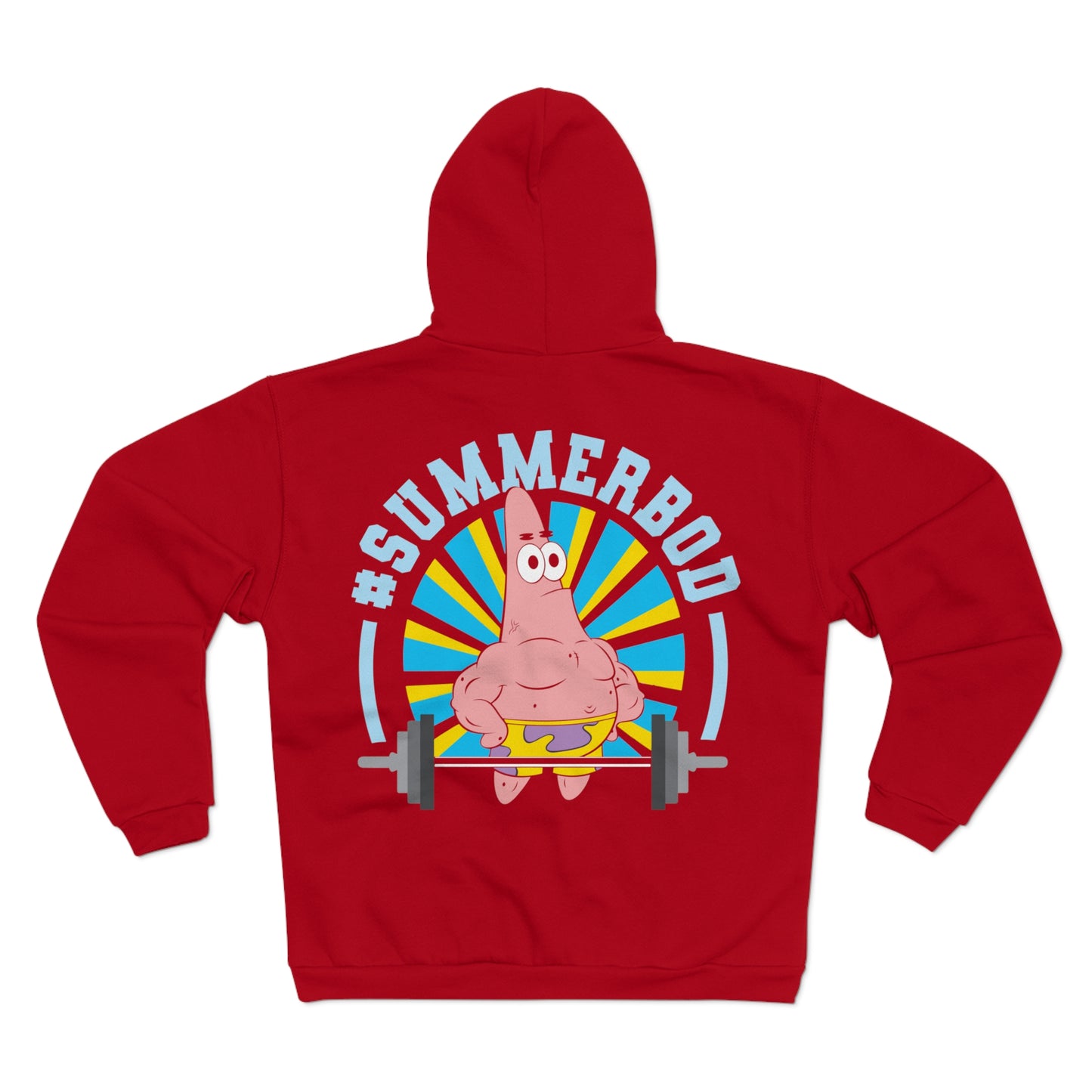 Funny Unisex Hooded Zip Sweatshirt - #SUMMERBOD Gym Motivational Design