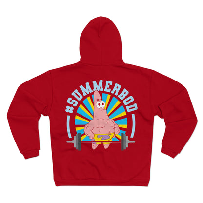 Funny Unisex Hooded Zip Sweatshirt - #SUMMERBOD Gym Motivational Design