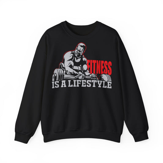 Motivational Unisex Heavy Blend™ Crewneck Sweatshirt - Fitness Is A Lifestyle