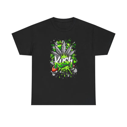 Kush Graffiti T-Shirt — Green Cannabis Leaf Street Art Tee