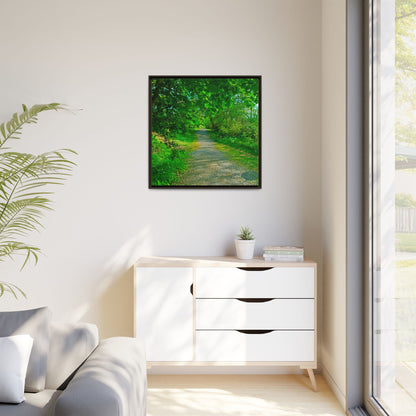 Listowel River Walk Matte Canvas, Framed (Multi-color)