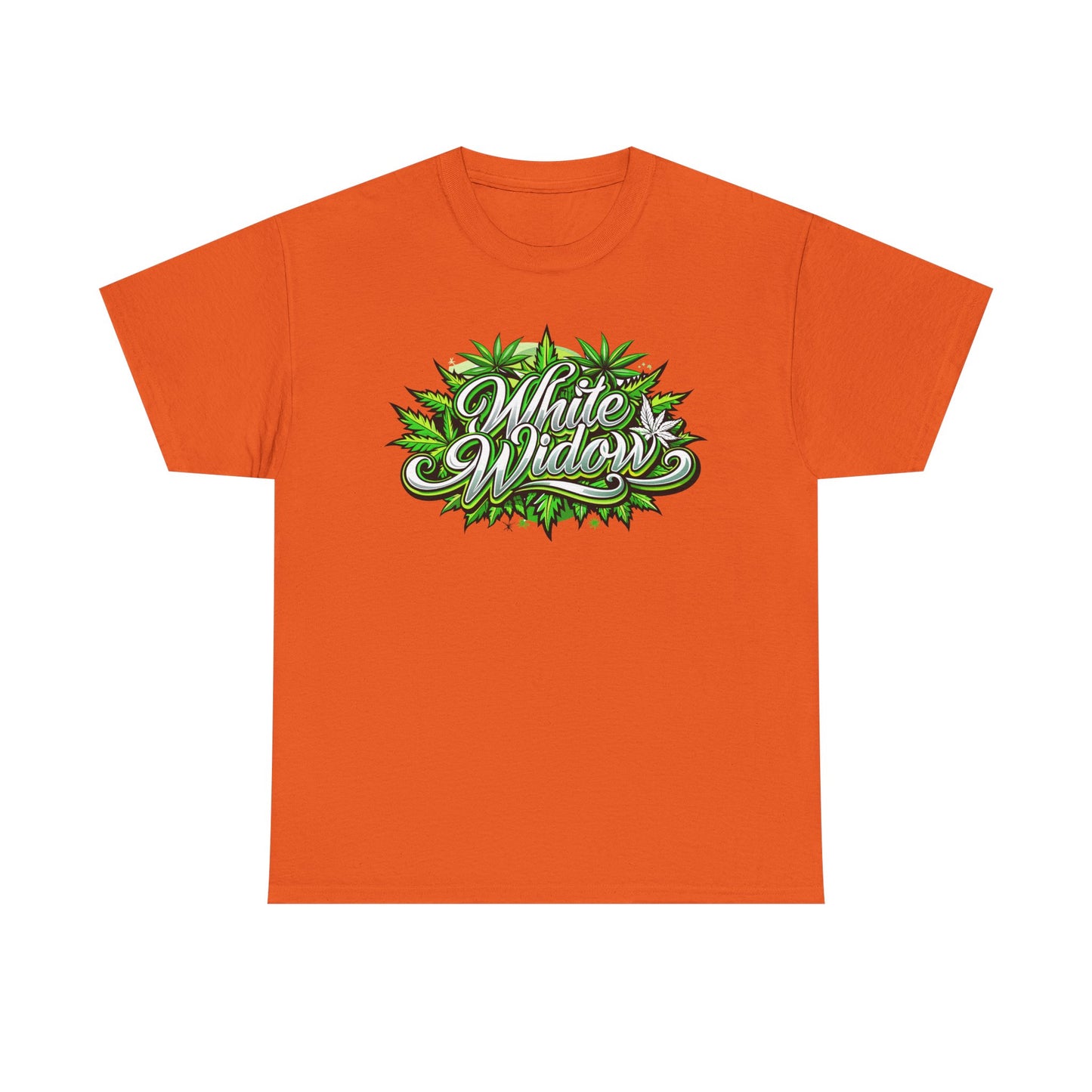 White Widow Graphic Tee — Cannabis Leaf Logo T-Shirt