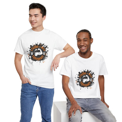 Endurance Strong Unisex Heavy Cotton Tee - Motivational Graphic Shirt for Fitness Enthusiasts