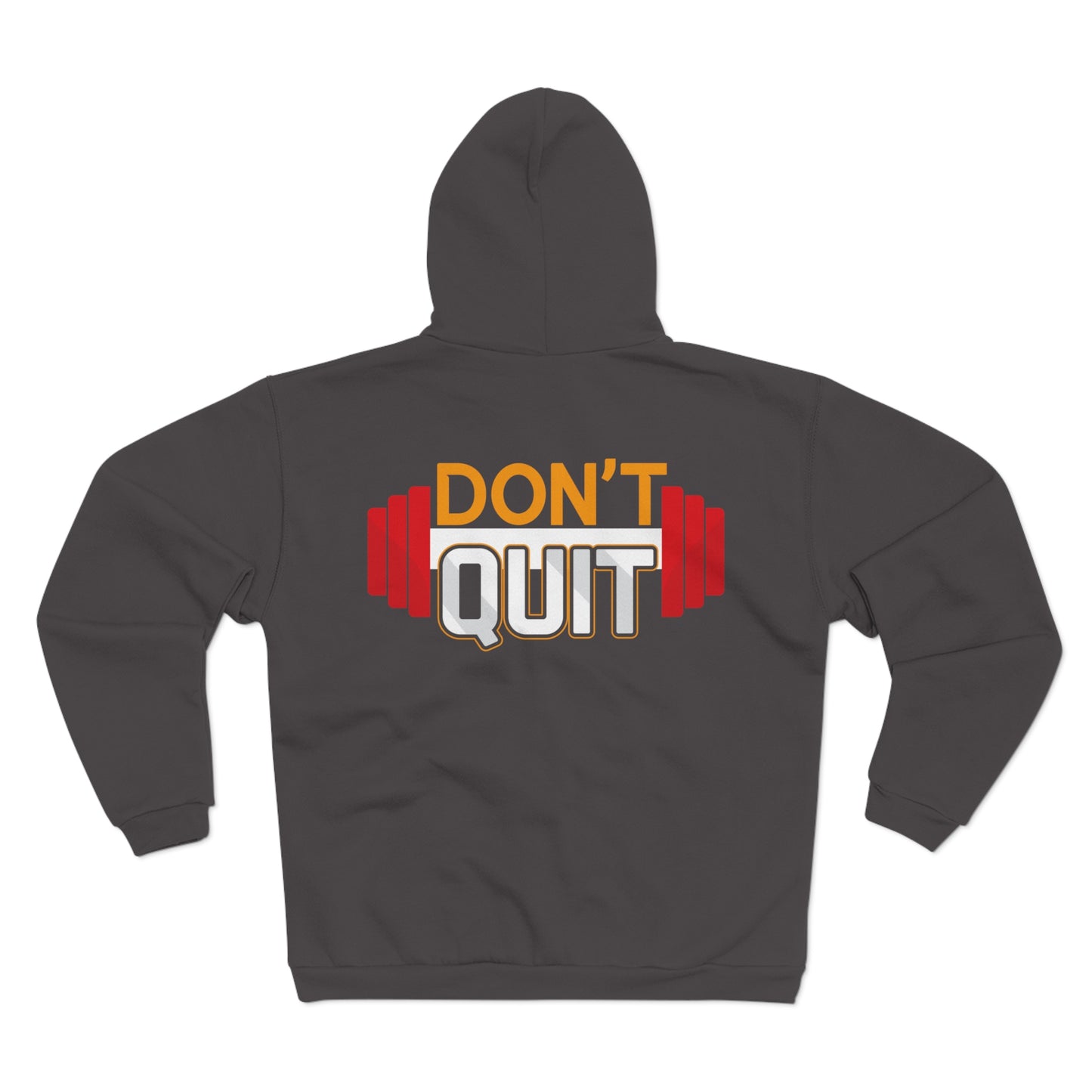 Motivational Unisex Zip Sweatshirt – "DON'T QUIT" Fitness Hoodie