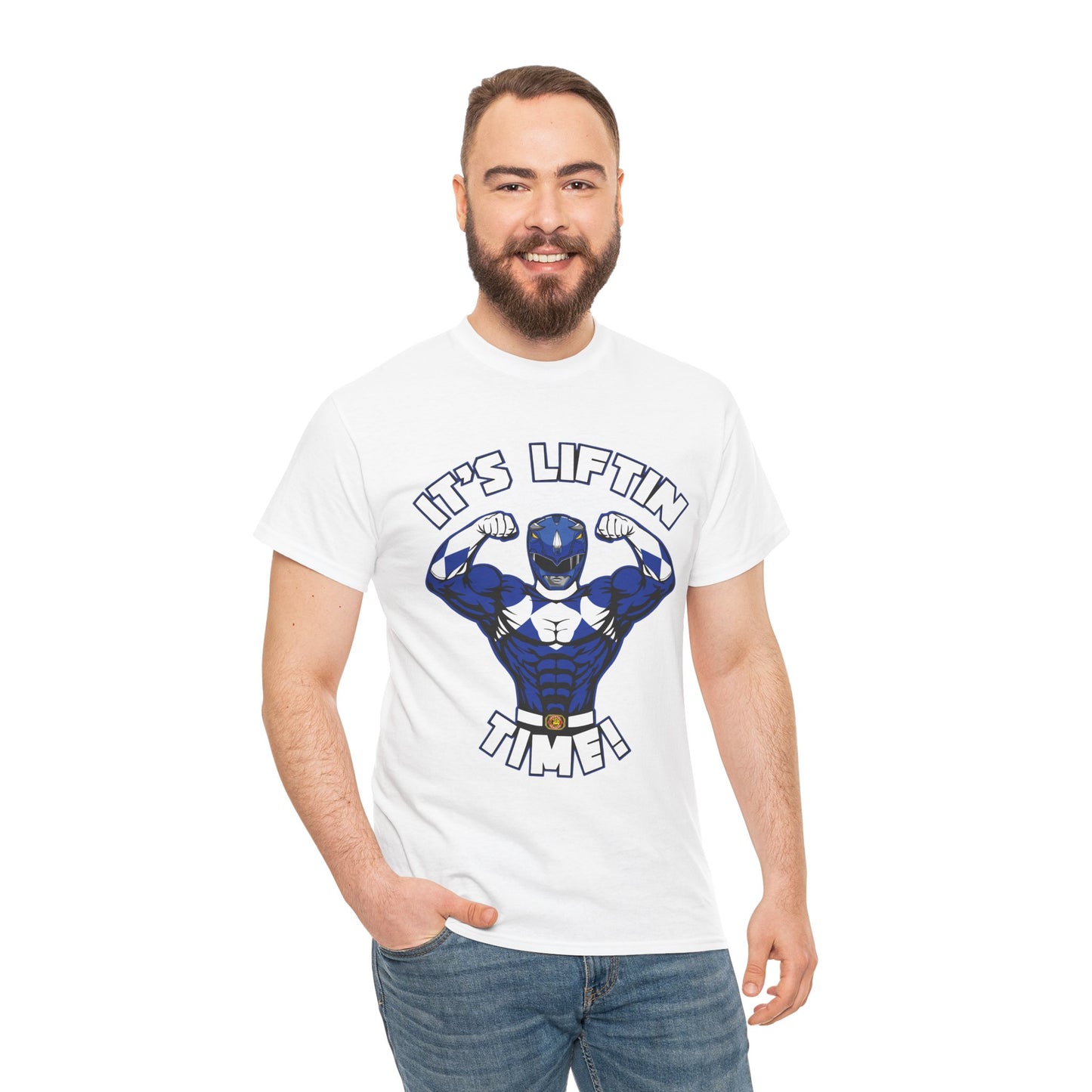 It's Liftin' Time! Unisex Heavy Cotton Tee - Fun Fitness Shirt for Gym Lovers White