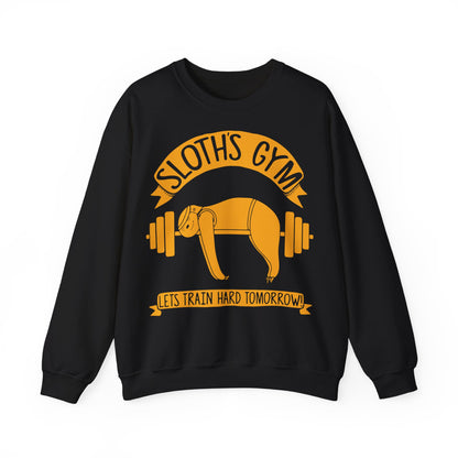 Sloth's Gym Crewneck Sweatshirt - Fun Workout Apparel for Lazy Athletes Black