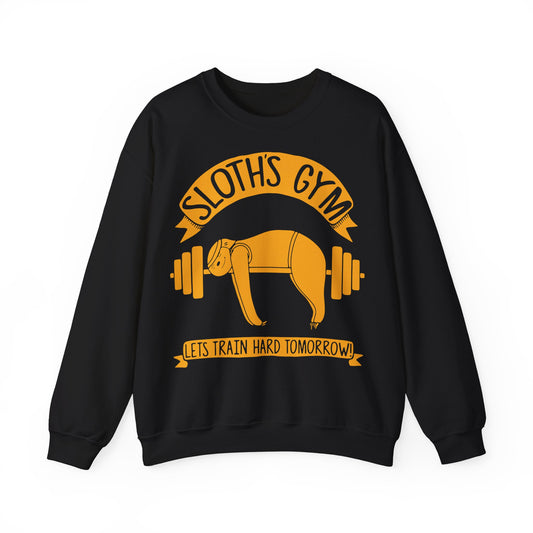 Sloth's Gym Crewneck Sweatshirt - Fun Workout Apparel for Lazy Athletes Black