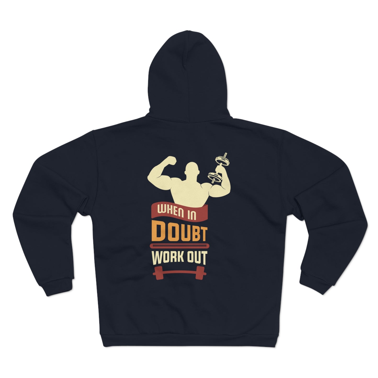 Motivational Fitness Zip-Up Hoodie - 'When in Doubt, Work Out'