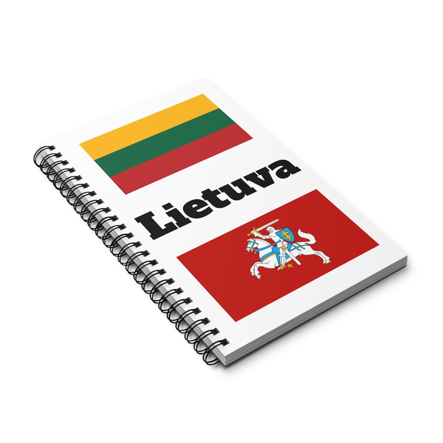 Lithuanian Pride Spiral Journal - Flag & Country Emblem Design