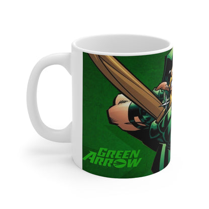 Green Arrow Ceramic Coffee Mug - 11oz & 15oz - Perfect for Comic Fans