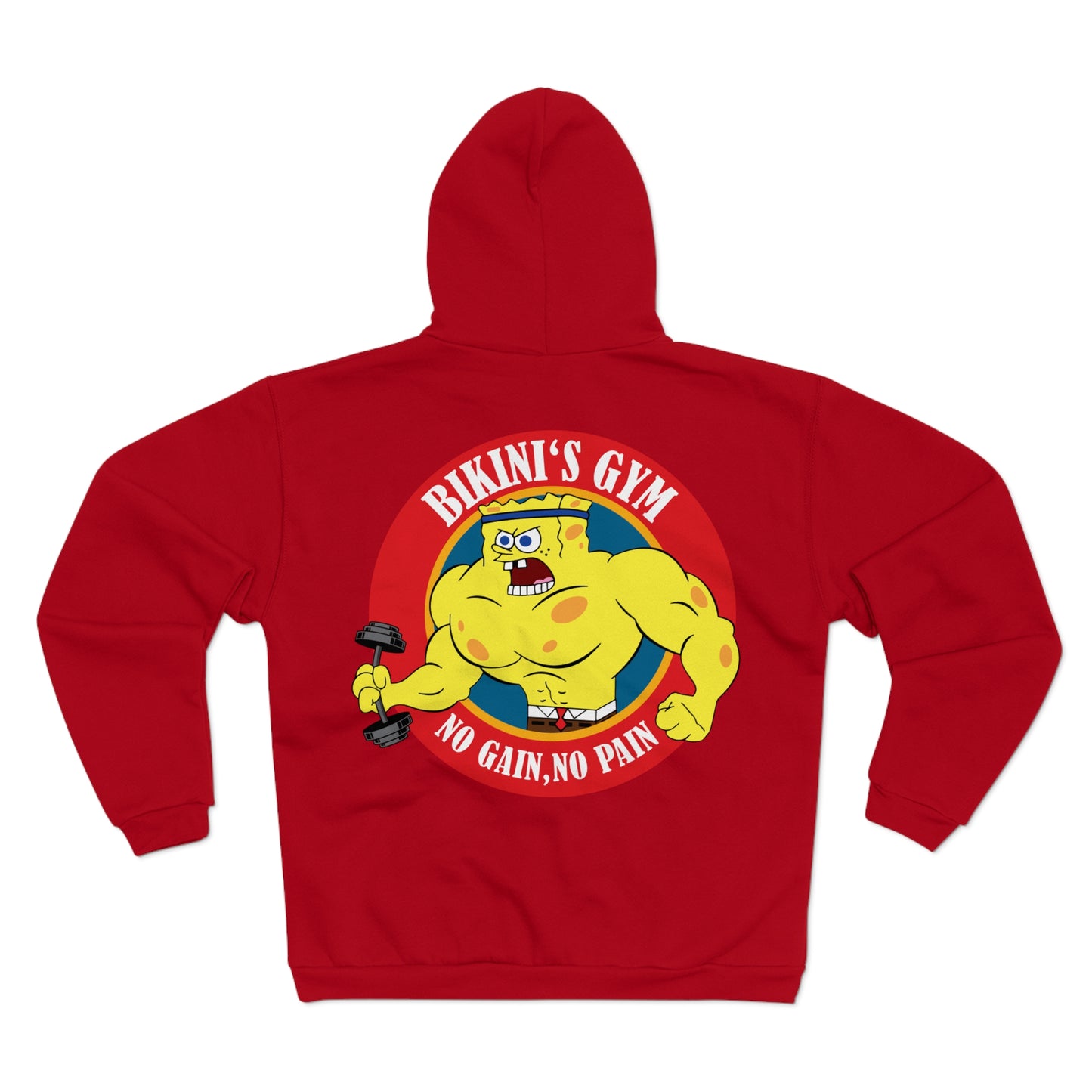 Bikini's Gym No Gain No Pain Unisex Hooded Zip Sweatshirt | Fitness Apparel