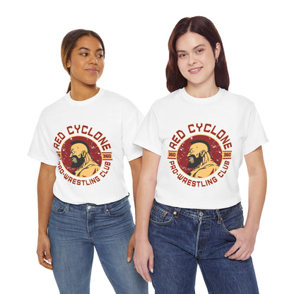 Red Cyclone Pro Wrestling Club Unisex Heavy Cotton Tee - Vintage Sportswear White