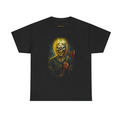 Horror Skull Axe Graphic Tee — Vintage Skeleton Slayer T-Shirt