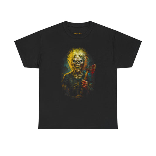 Horror Skull Axe Graphic Tee — Vintage Skeleton Slayer T-Shirt