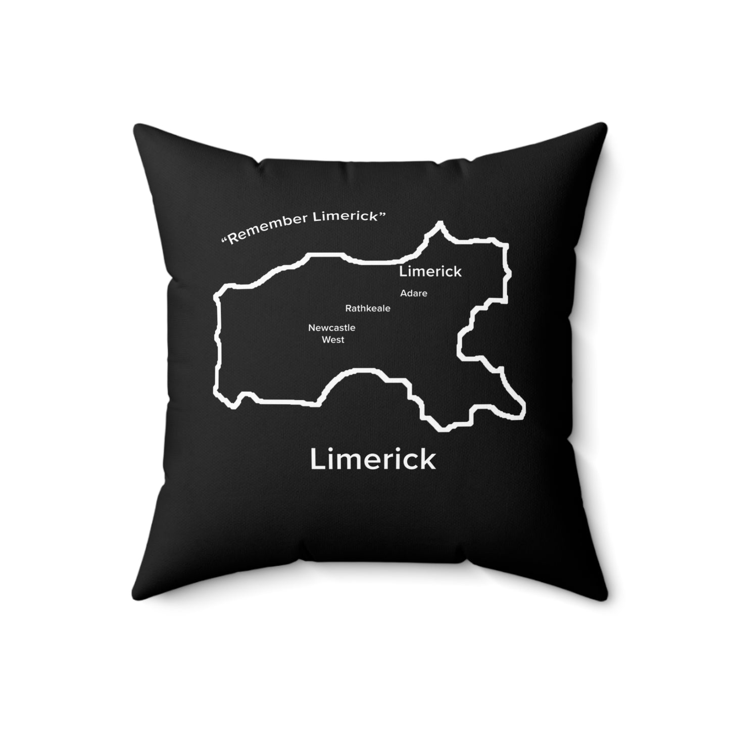 Limerick Spun Polyester Square Pillow Black Edition 4 Sizes