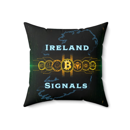 Ireland Signals Bitcoin Pillow — Crypto Map Decorative Throw Pillow