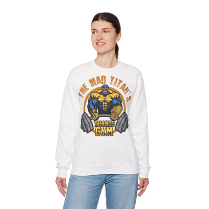 Thanos Gym Crewneck Sweatshirt - Unisex Heavy Blend™ - Perfect for Fitness Lovers White