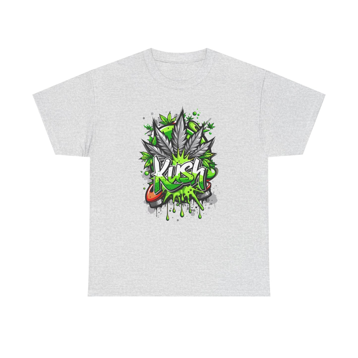 Kush Graffiti T-Shirt — Green Cannabis Leaf Street Art Tee