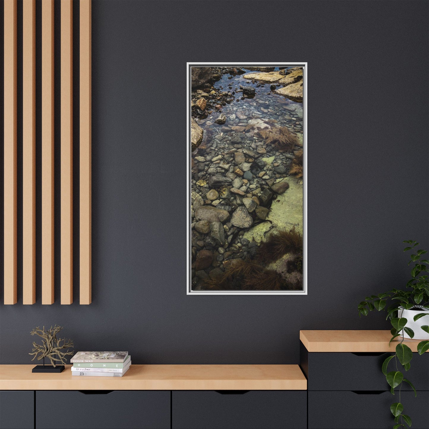 Rocks Matte Canvas, Framed (Multi-color)