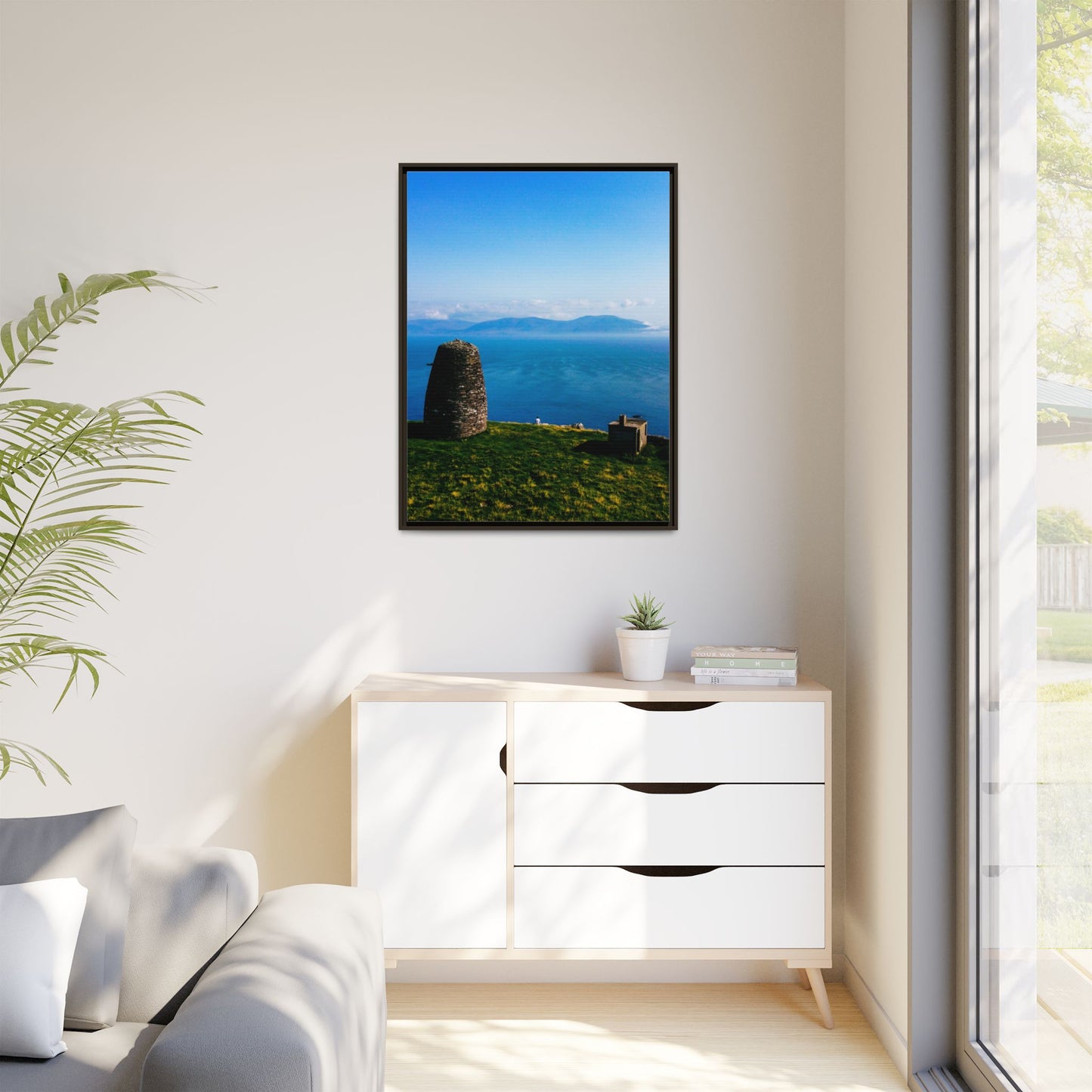 Ask Tower Matte Canvas, Framed (Multi-color)