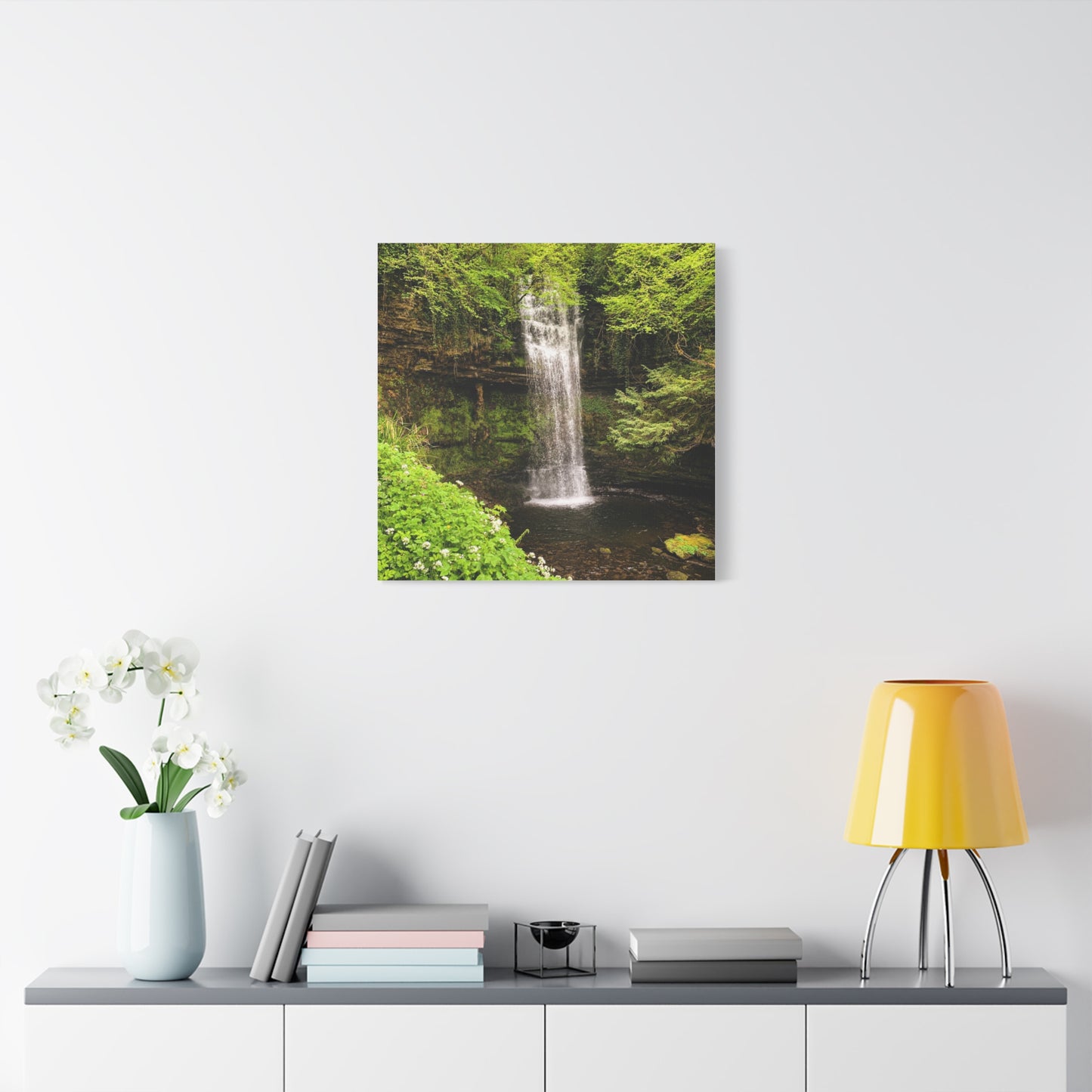 Glacer Waterfall Matte Canvas, Stretched, 1.25"