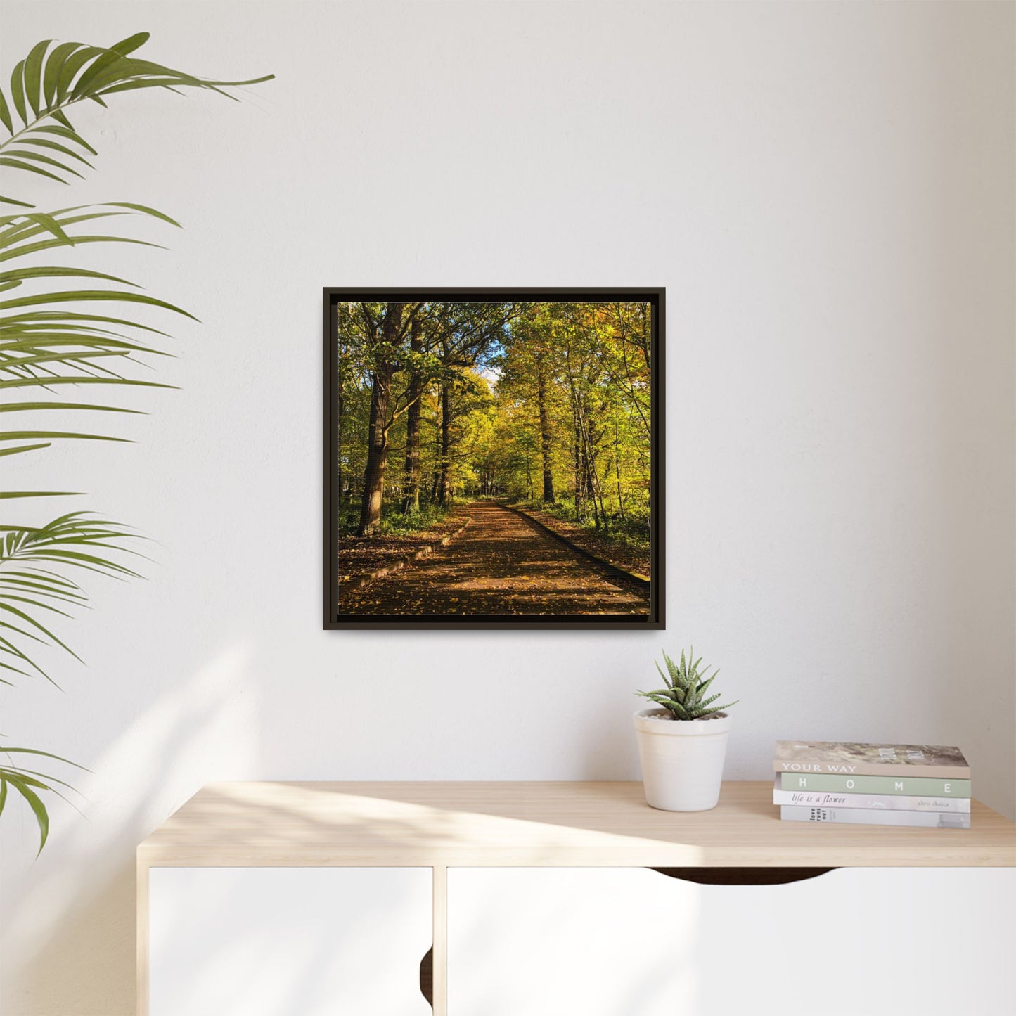 Listowel Town Park Autumn Matte Canvas, Framed (Multi-color)