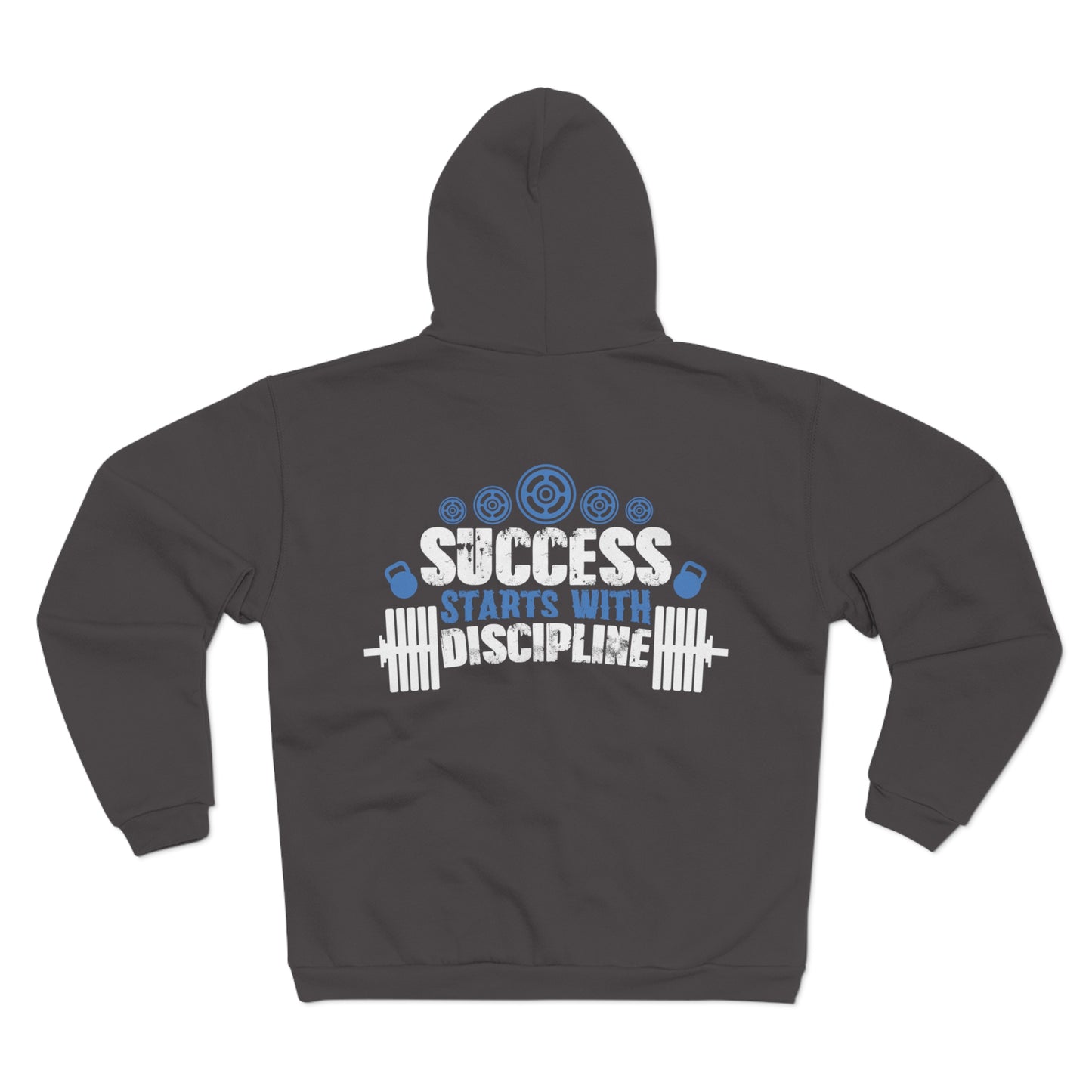 Unisex Hooded Zip Sweatshirt - Success Starts with Discipline