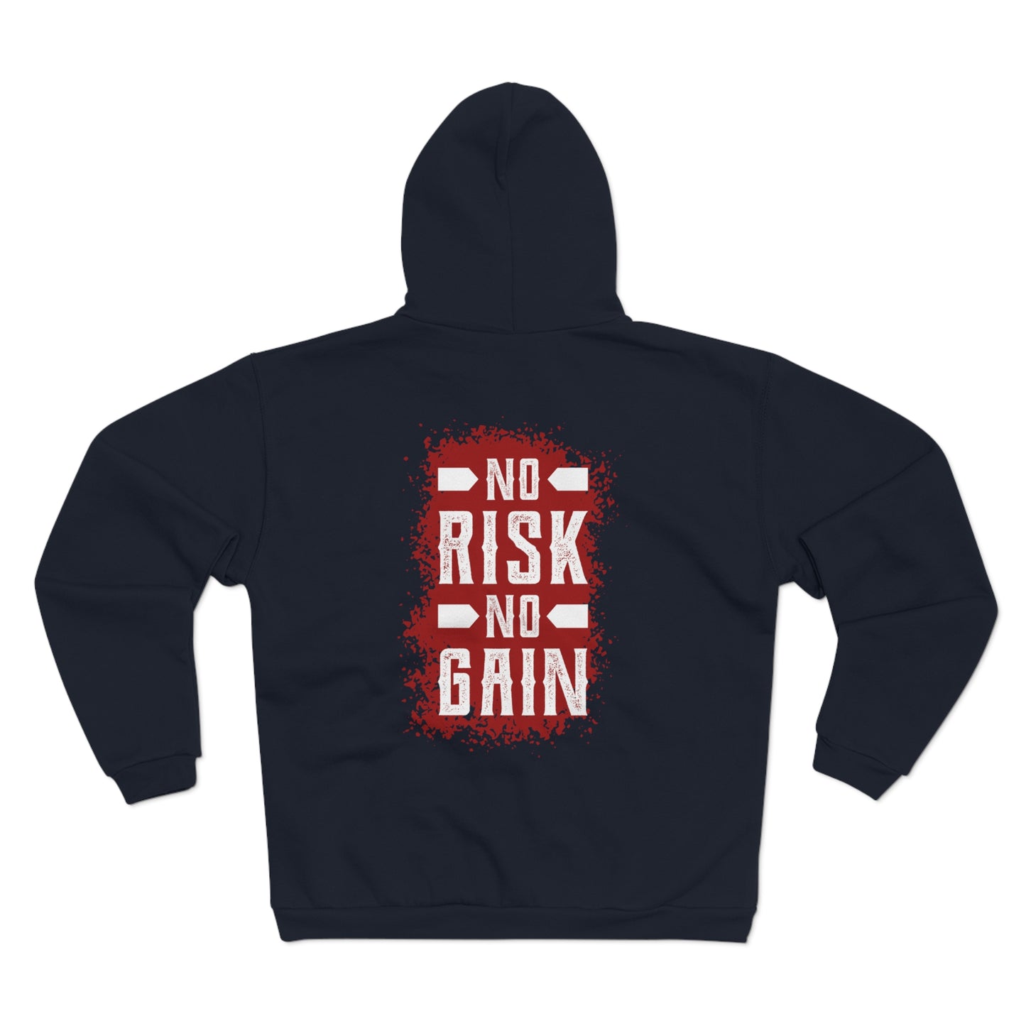 No Risk No Grain Unisex Hooded Zip Sweatshirt | Motivational Zip-Up Hoodie for Gym & Casual Wear