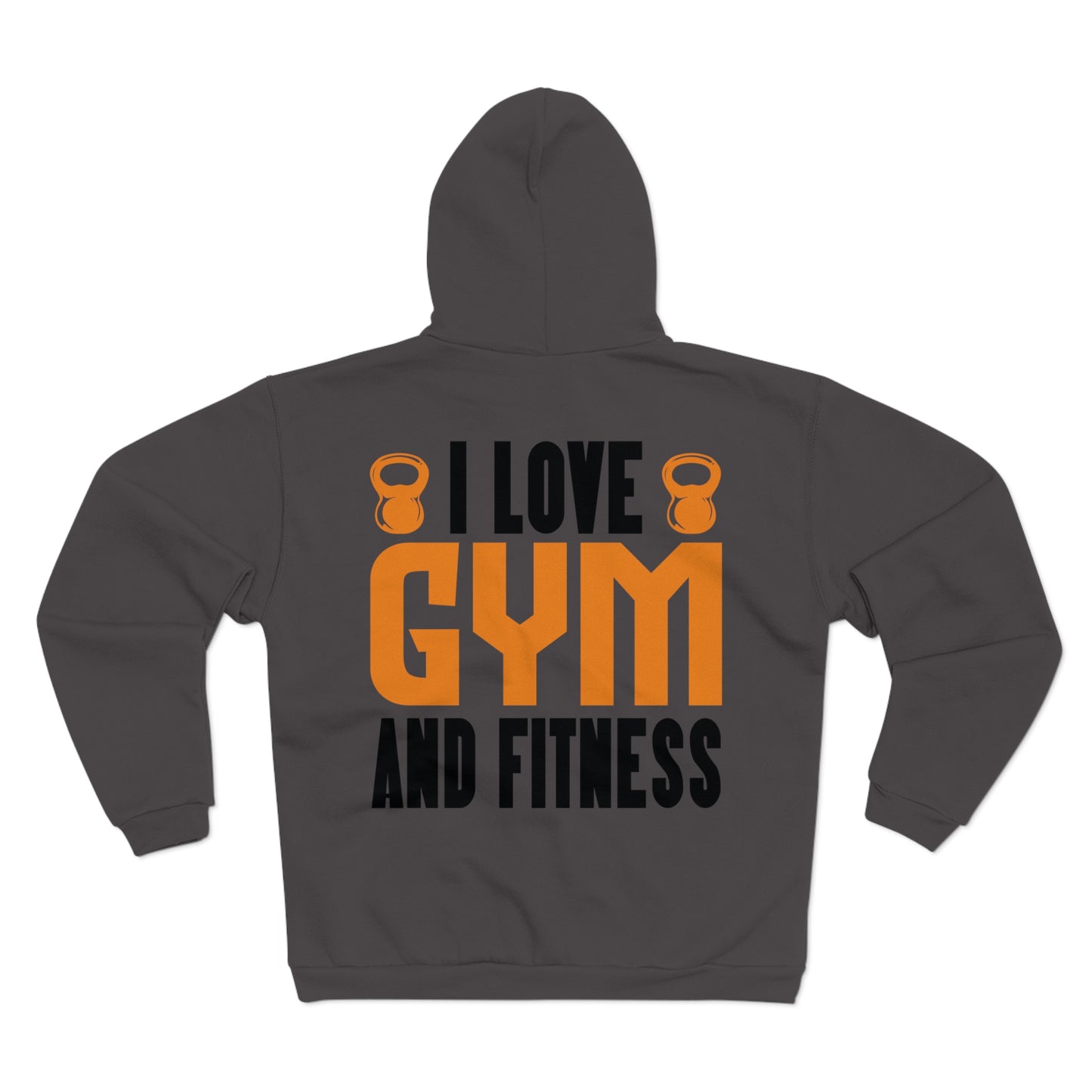 Unisex Hooded Zip Sweatshirt - I Love Gym and Fitness