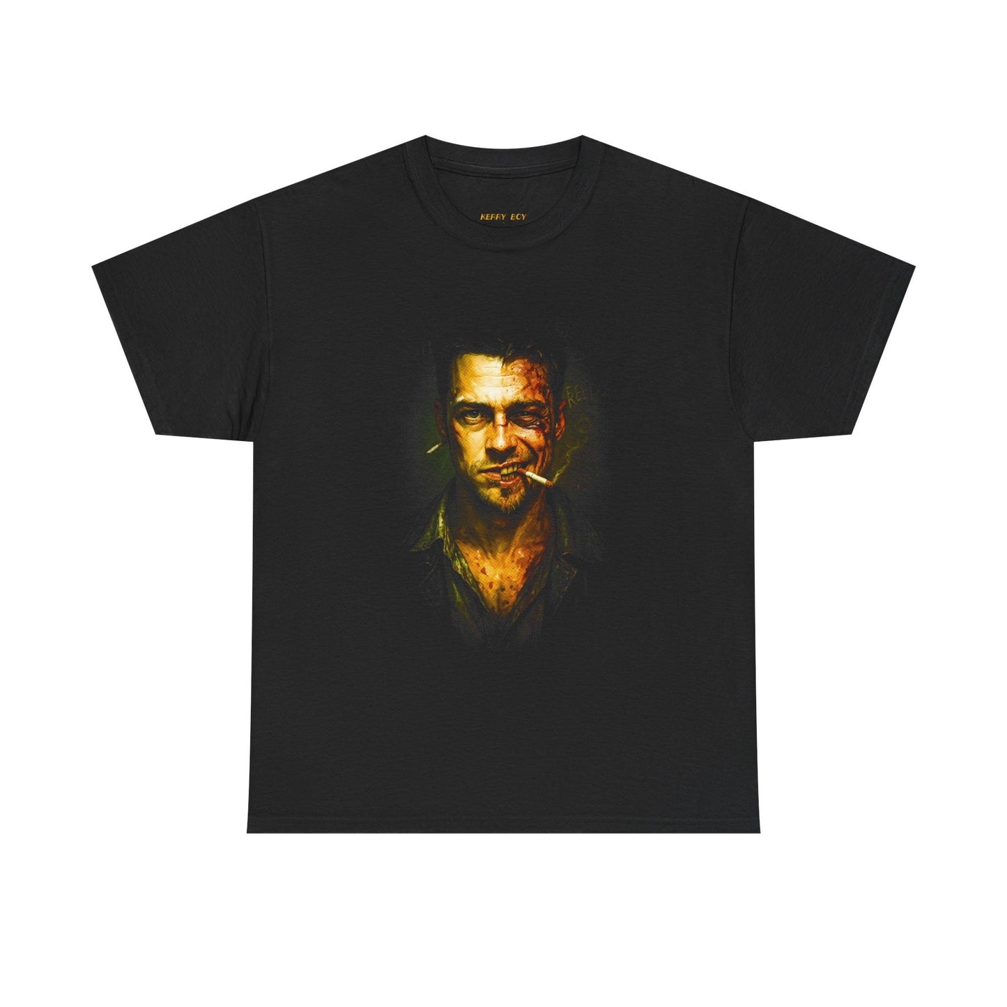 Graphic Tee — Gritty Portrait with Cigarette (Dark Noir Vibe)