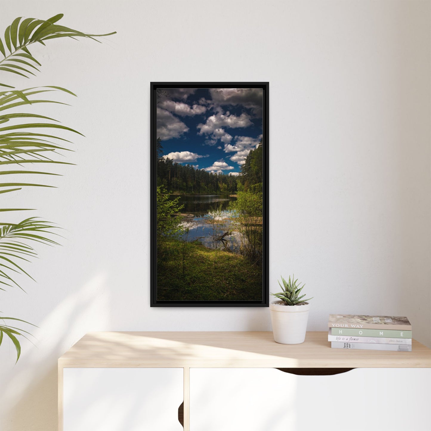Vilnius Lake Matte Canvas, Framed (Multi-color)